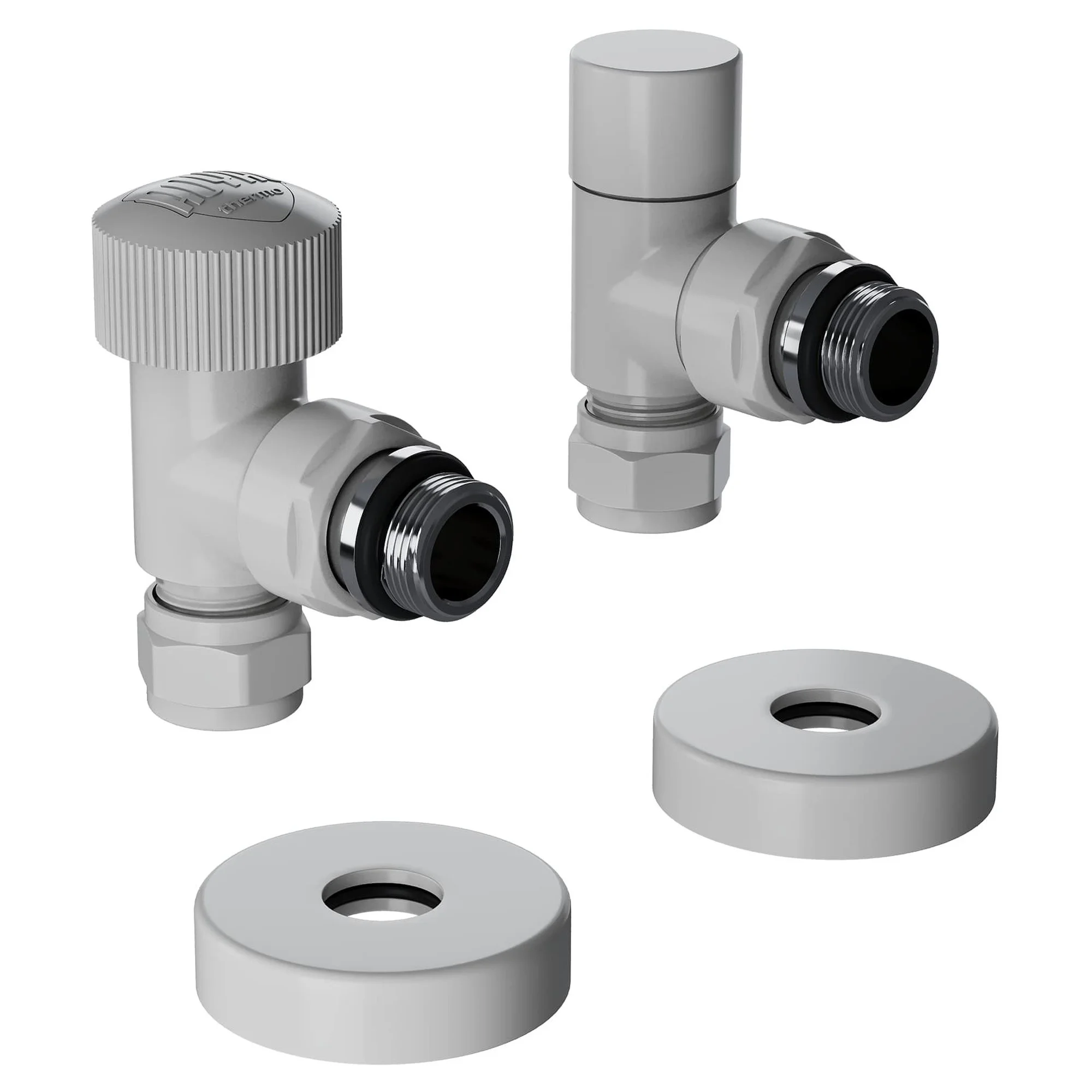 Фото - Набор термостатический угловой Royal Thermo Design Pro 15мм М30х1,5 (Белый)