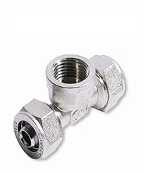 Тройник обжимной вн.резьба TF26*1/2"*26 Корея/Евро (НИКЕЛЬ)