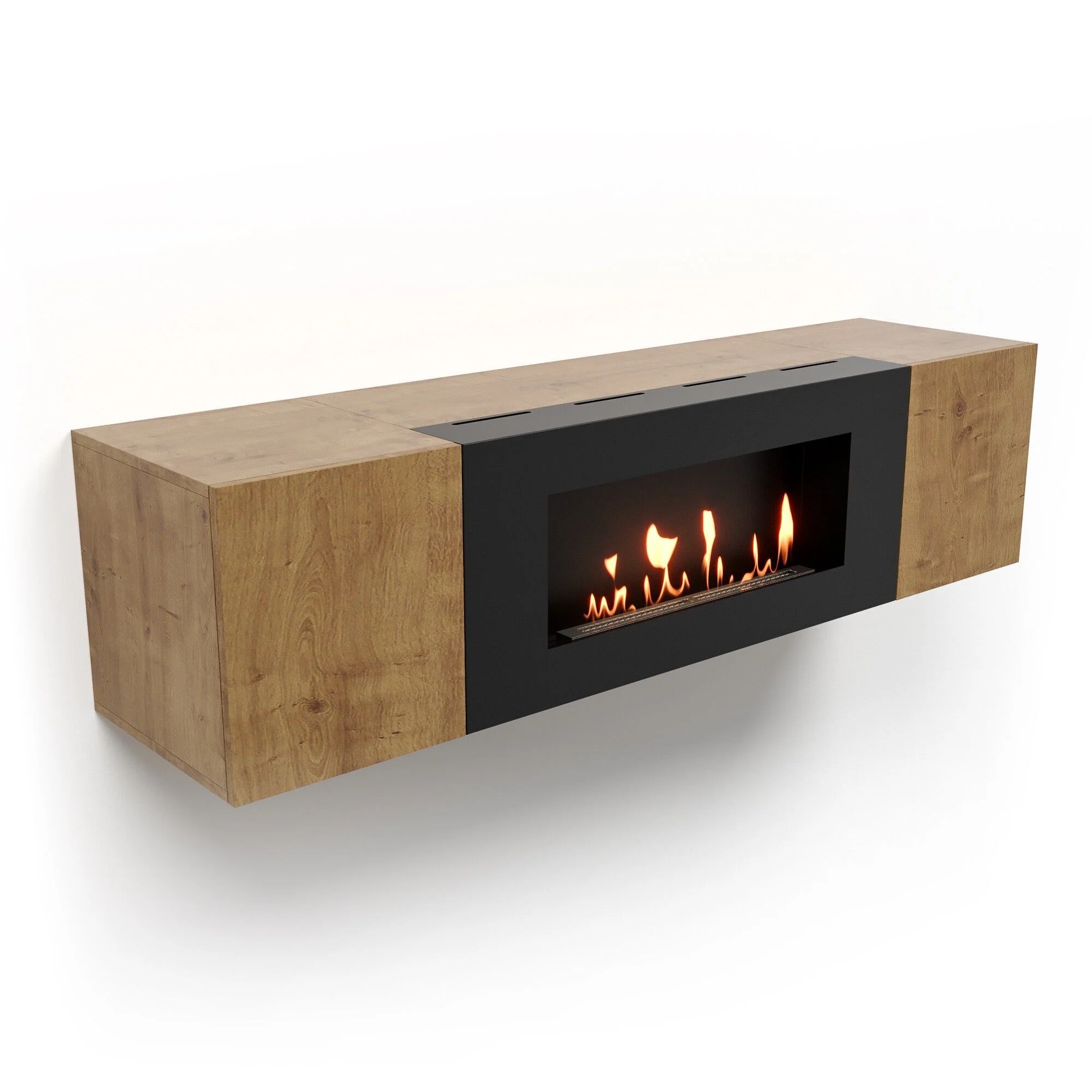 Фото - Тумба с биокамином Firelight BFP-P1600 дуб вотан