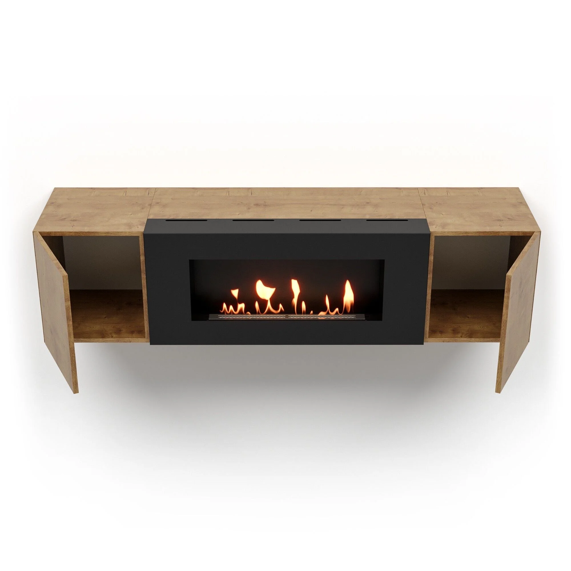 Фото - Тумба с биокамином Firelight BFP-P1600 дуб вотан