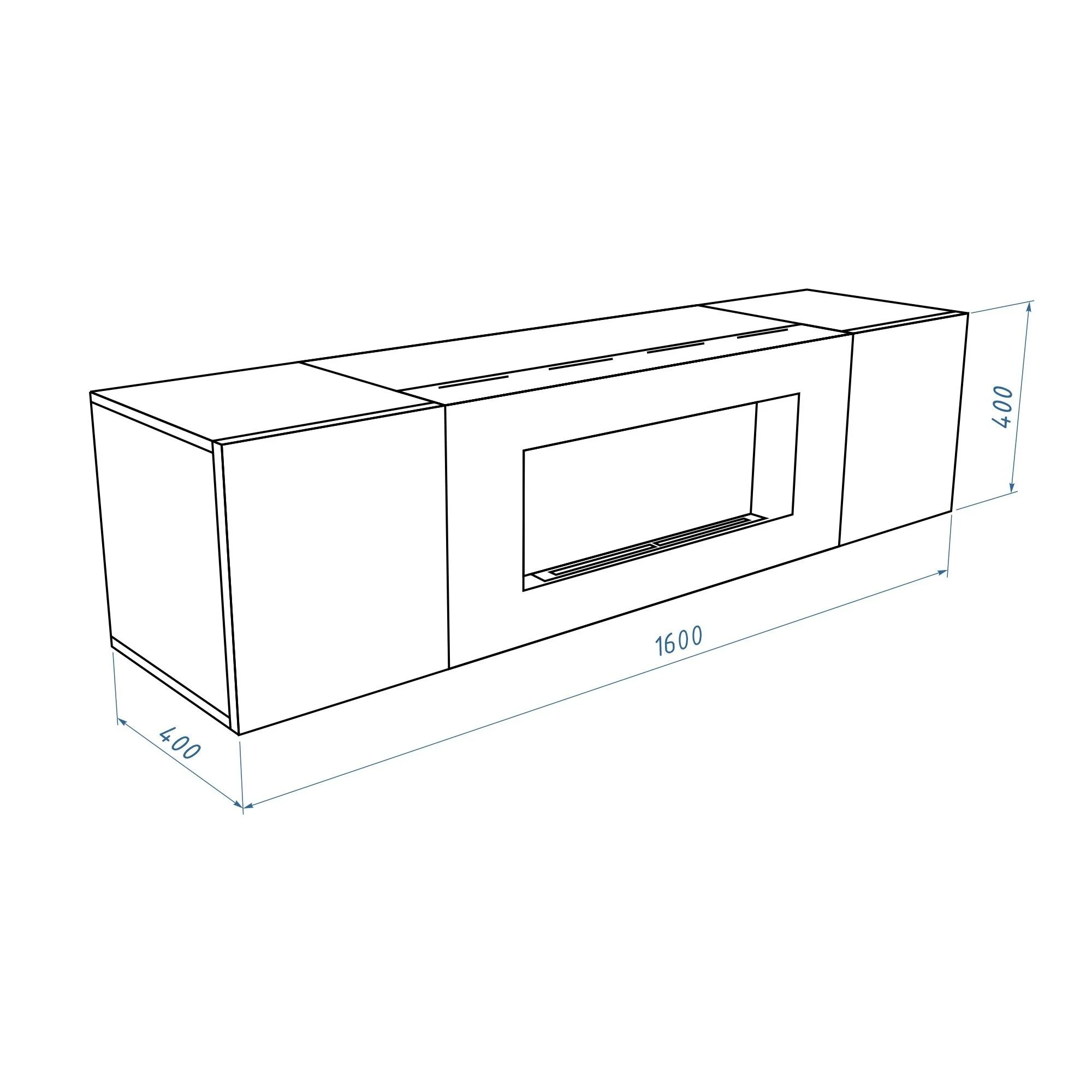 Фото - Тумба с биокамином Firelight BFP-P1600 белая