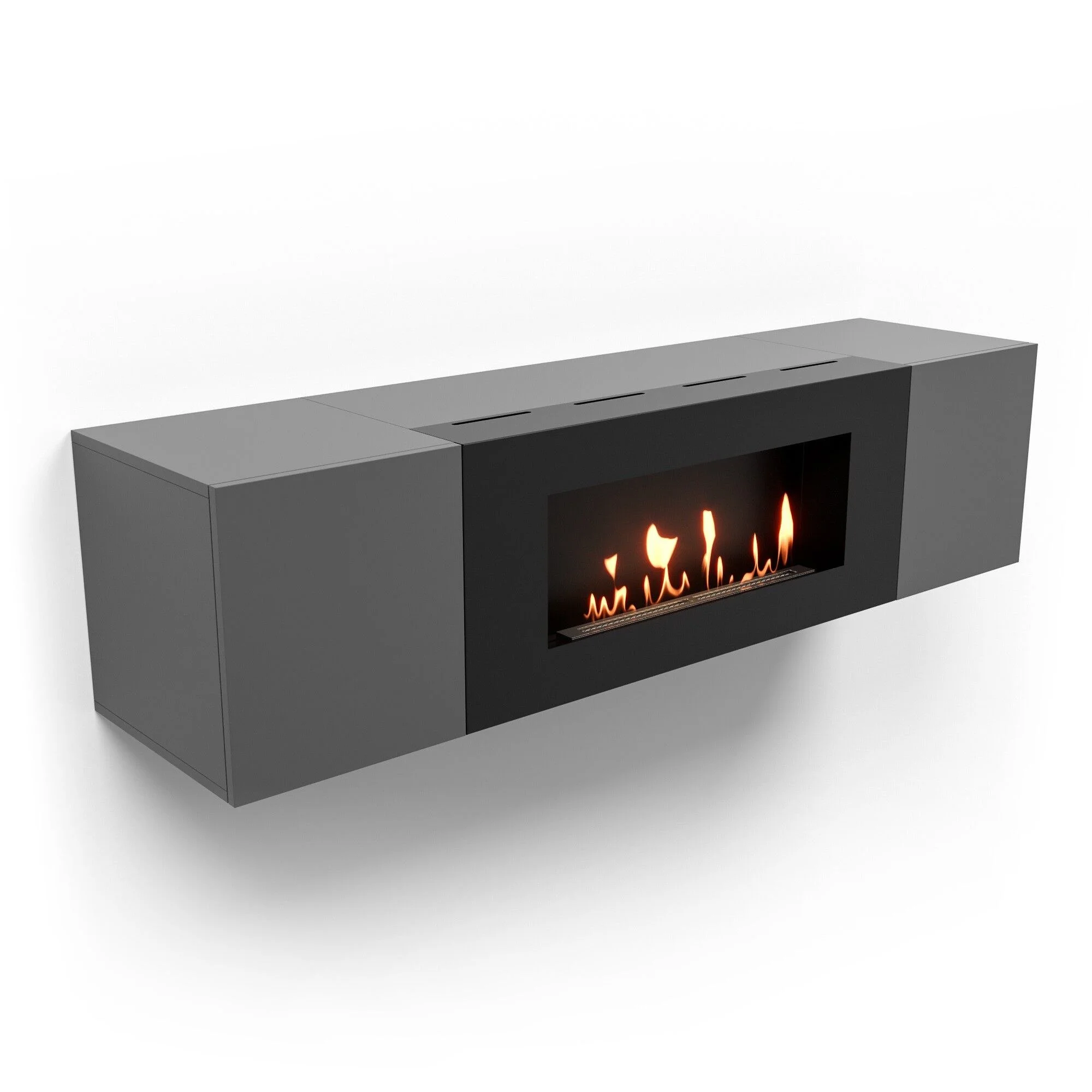 Фото - Тумба с биокамином Firelight BFP-P1600 графит