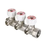 Коллектор 3/4", 4 вых 1/2" c регулирующими вентилями