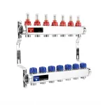 Коллекторная группа с расходомерами Varmega VM15107 ВР 1", на 7 контуров 3/4" EK, нержавеющая сталь