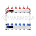 Коллекторная группа с расходомерами Varmega VM15106 ВР 1", на 6 контуров 3/4" EK, нержавеющая сталь Коллекторная группа с расходомерами Varmega VM15106 ВР 1", на 6 контуров 3/4" EK, нержавеющая сталь