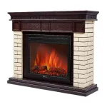Портал Firelight Bricks 25 камень бежевый, шпон темный дуб